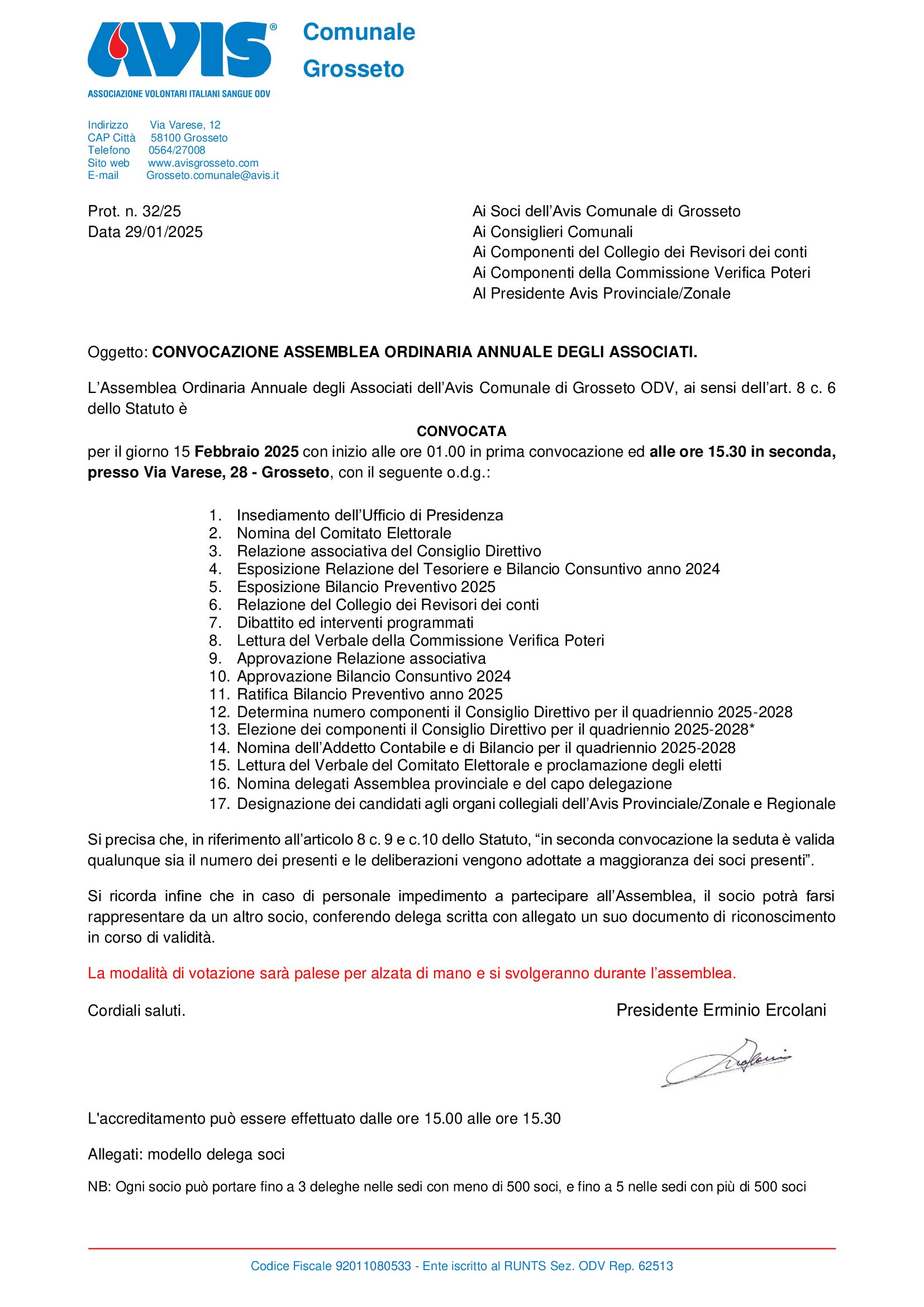 Convocazione assemblea ordinaria ed elettiva degli associati 2025